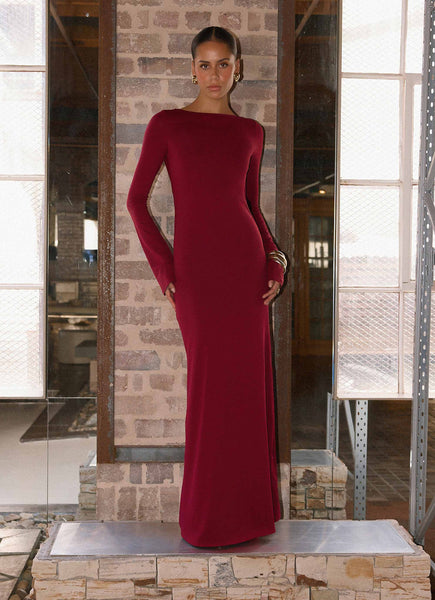 long sleeve evening dresses canada Long Sleeve Slim-fit Sequined Banquet Evening Dress