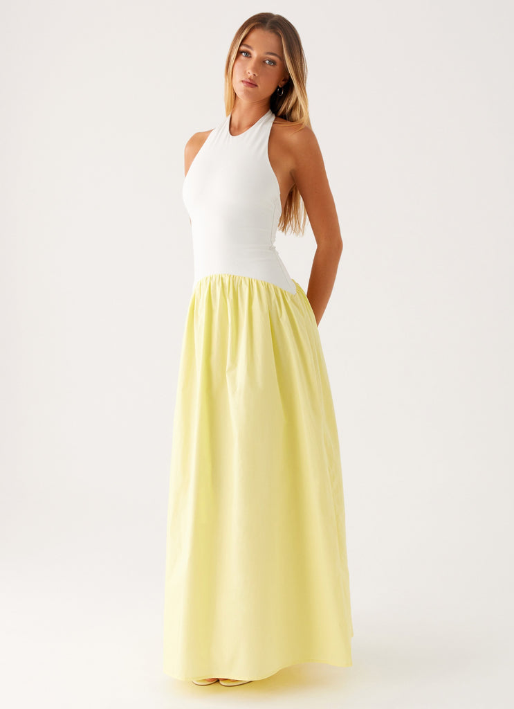 Elora Maxi Dress - Yellow Spliced