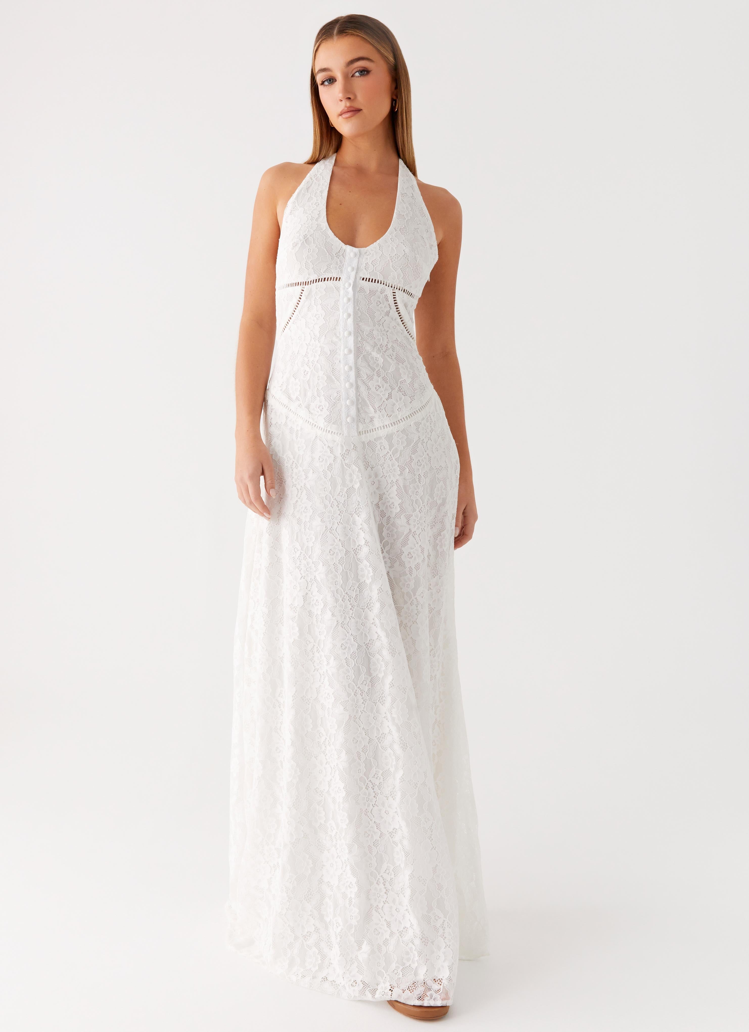■MOJO ESPIN(模造エスピン)Lace long dress Glitter Stretch-Knit Lace-Up Gown with Slit Skirt | David's