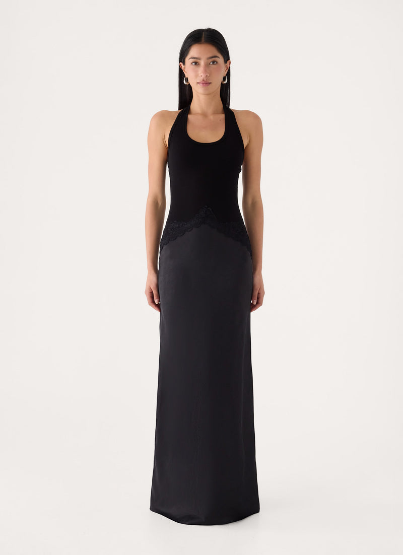Emika Halter Maxi Dress - Black