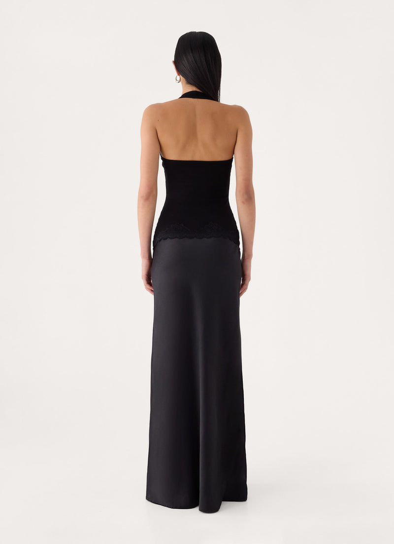 Emika Halter Maxi Dress - Black