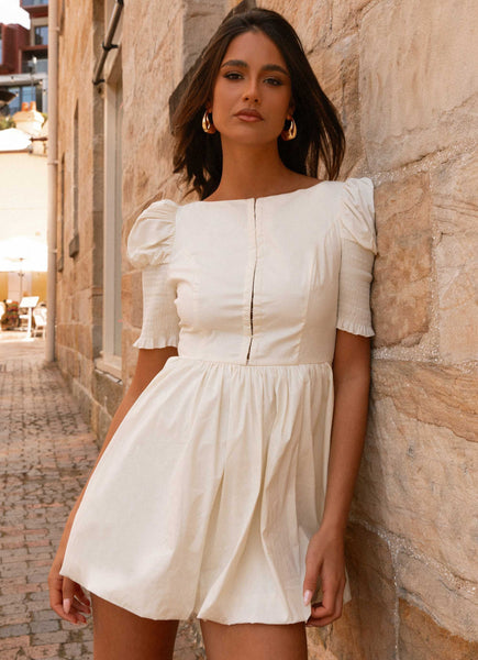 Enya Mini Dress - Ivory – Peppermayo Canada