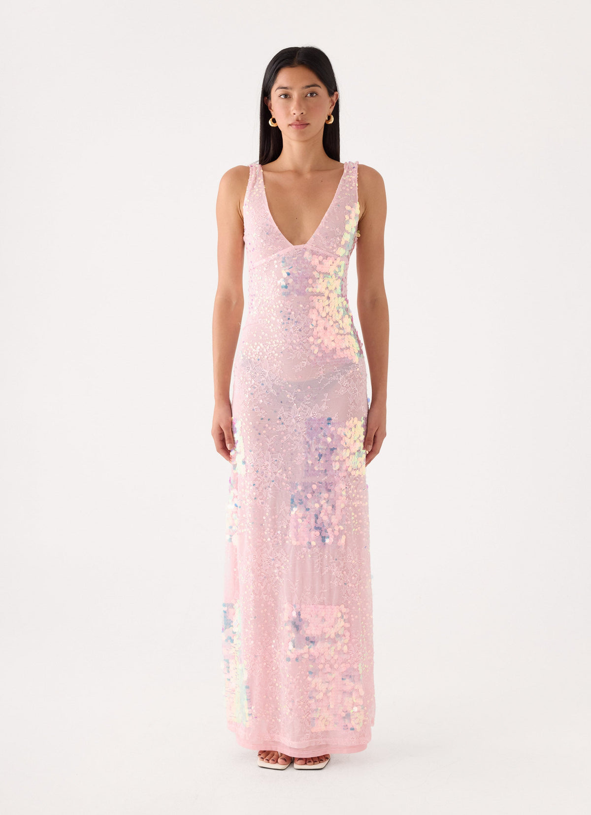 Erinah Sequin Maxi Dress - Pink