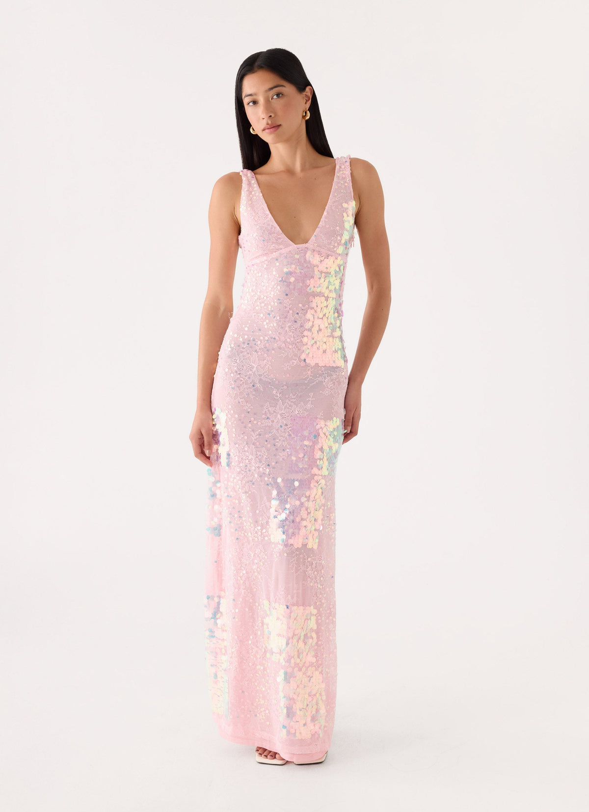 Erinah Sequin Maxi Dress - Pink