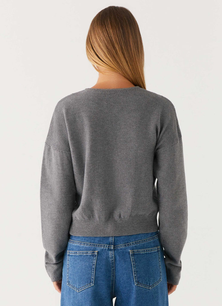 Etty Knit Cardigan - Dark Grey