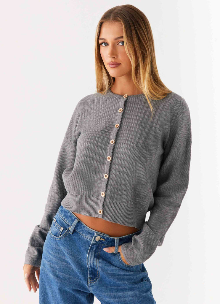 Etty Knit Cardigan - Dark Grey