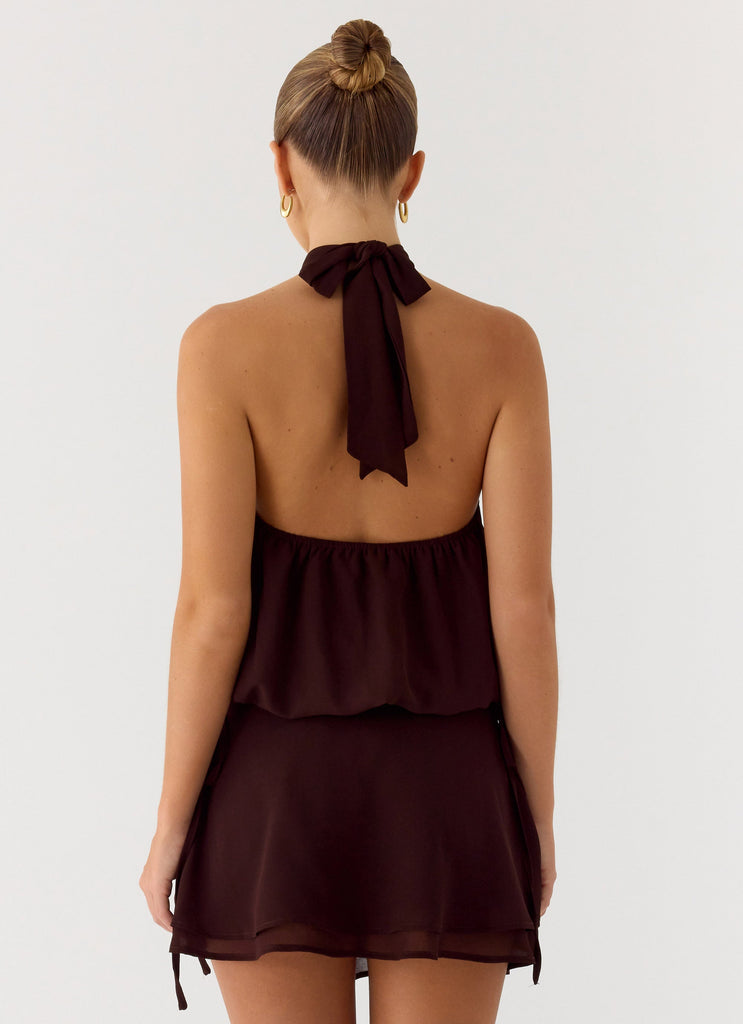 Everywhere I Go Mini Skirt - Chocolate