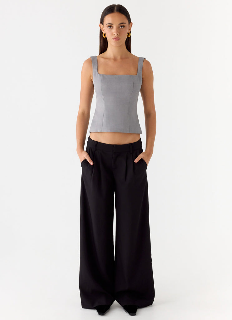 False Start Top - Smoke Grey