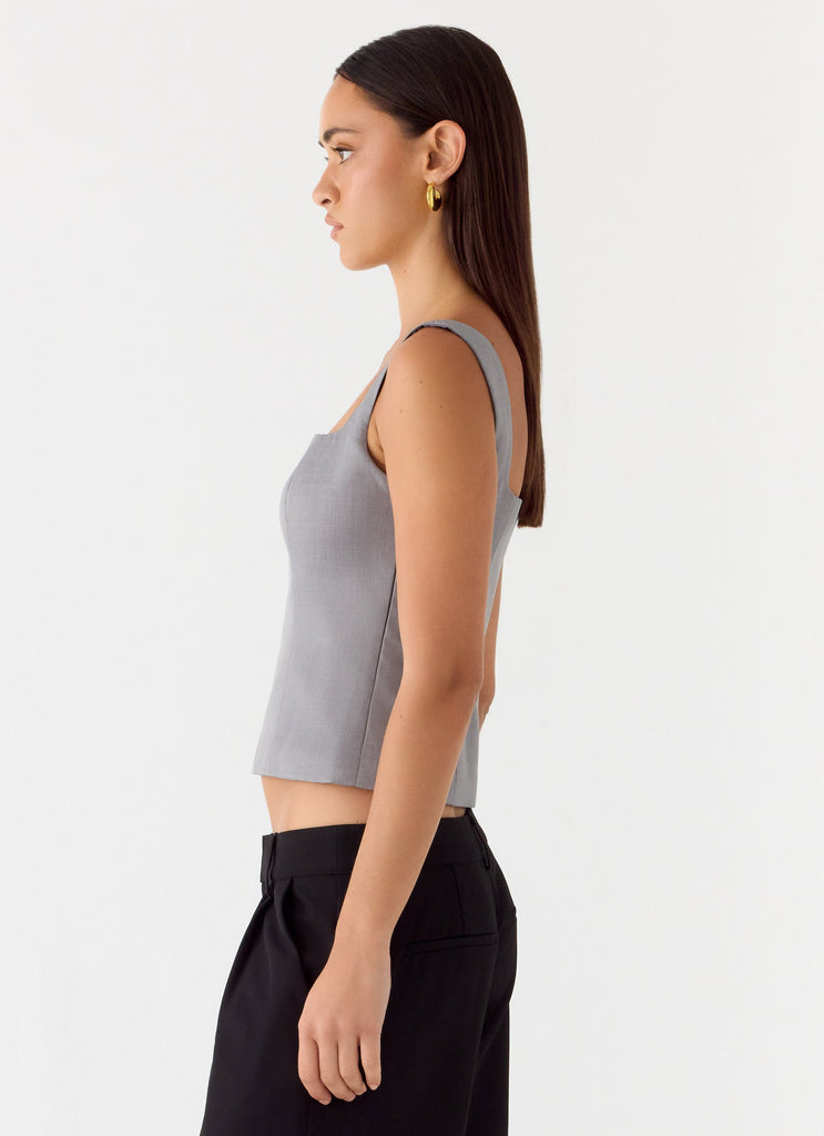 False Start Top - Smoke Grey