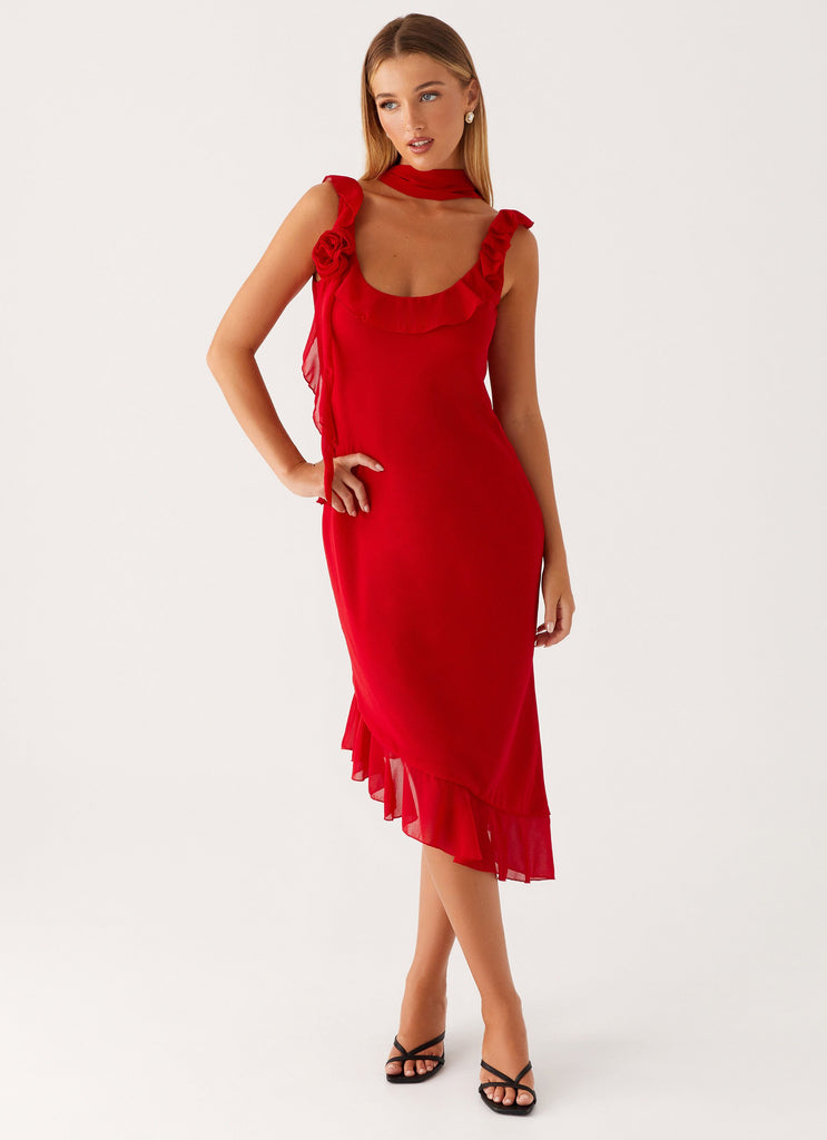 Fariday Midi Dress - Red