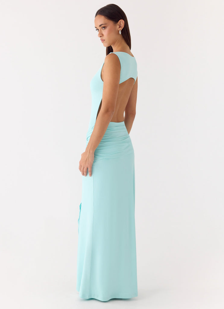Fault Line Maxi Dress - Aqua