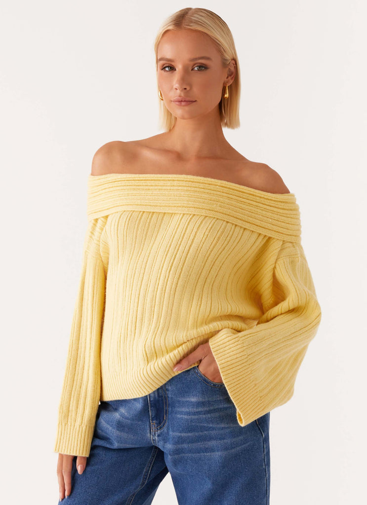 Federica Off Shoulder Knit - Lemon