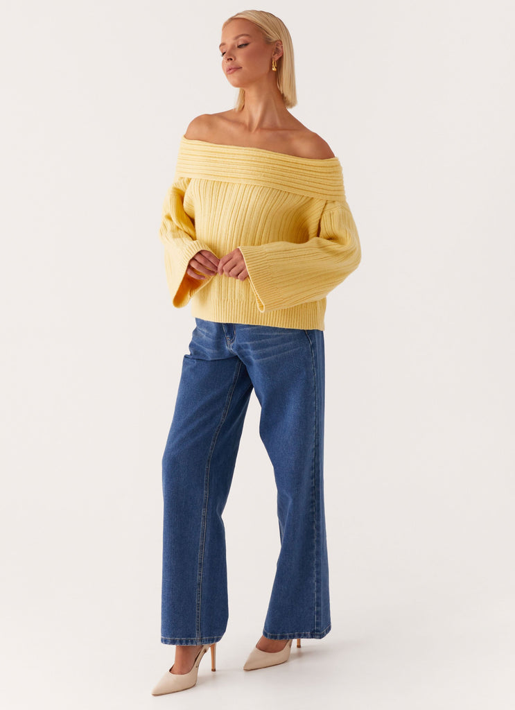 Federica Off Shoulder Knit - Lemon