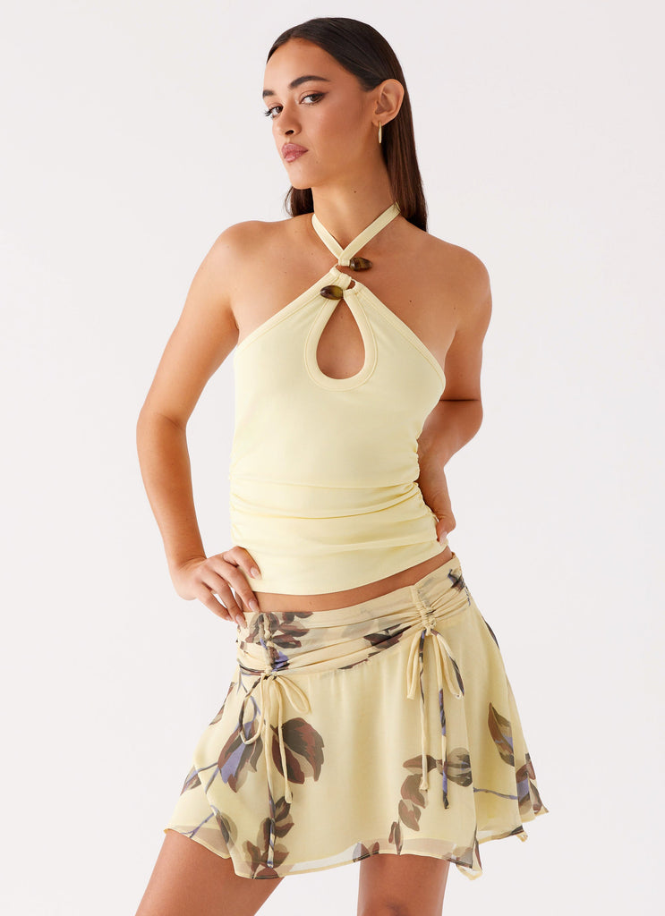 Fiore Asym Mini Skirt - Buttercream Bliss