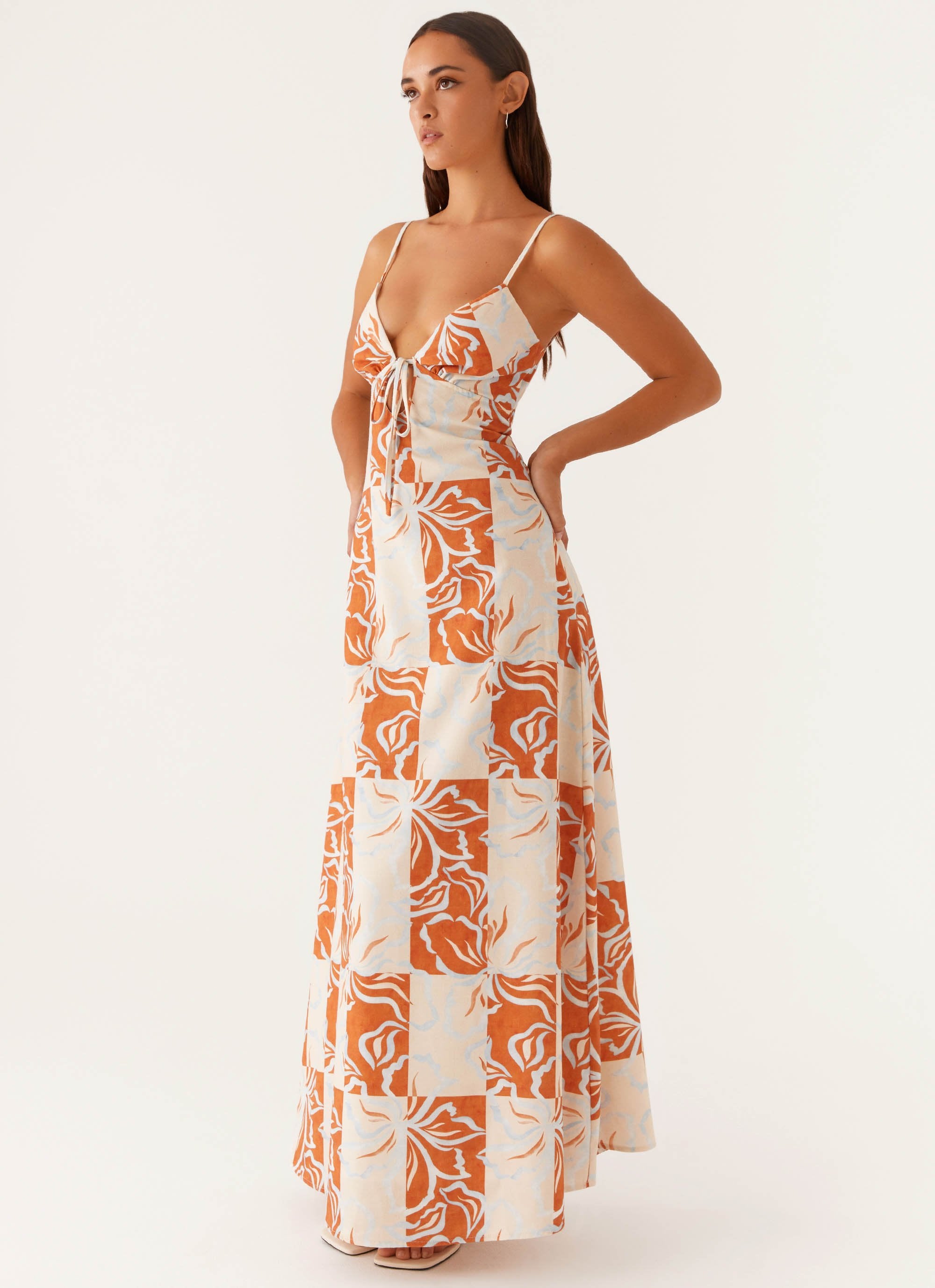 Flora Linen Maxi Dress