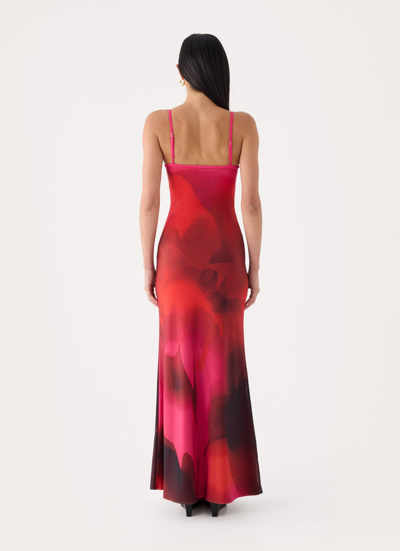 Freyah Maxi Dress - Pink Violet Bloom