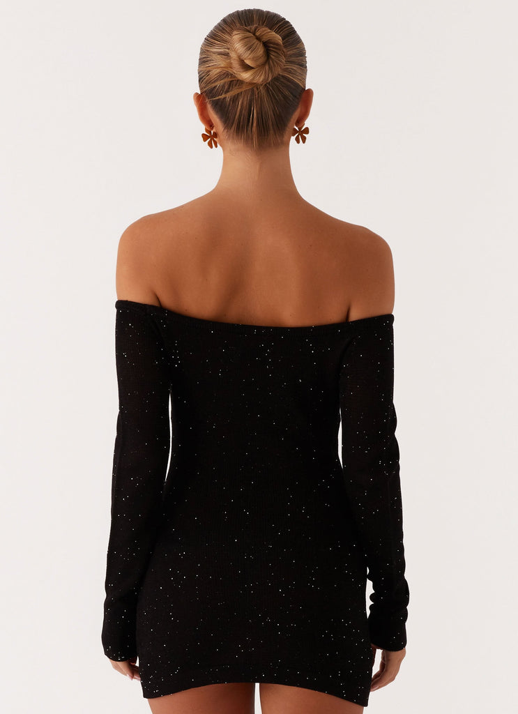 Gabriela Off Shoulder Mini Dress - Black