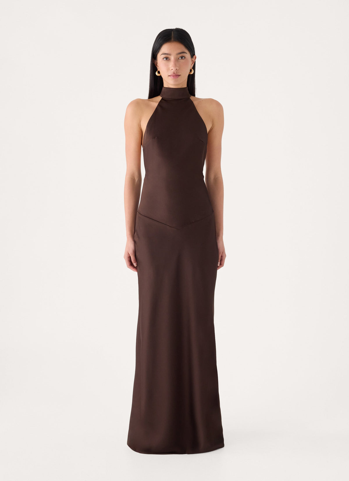 Gelita Halter Maxi Dress - Chocolate