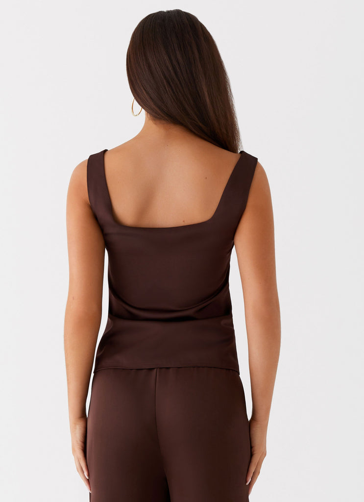 Golden Skies Bustier Panel Top - Chocolate