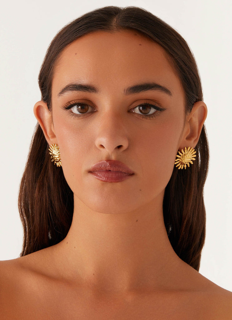 Golden Sun Earrings - Gold