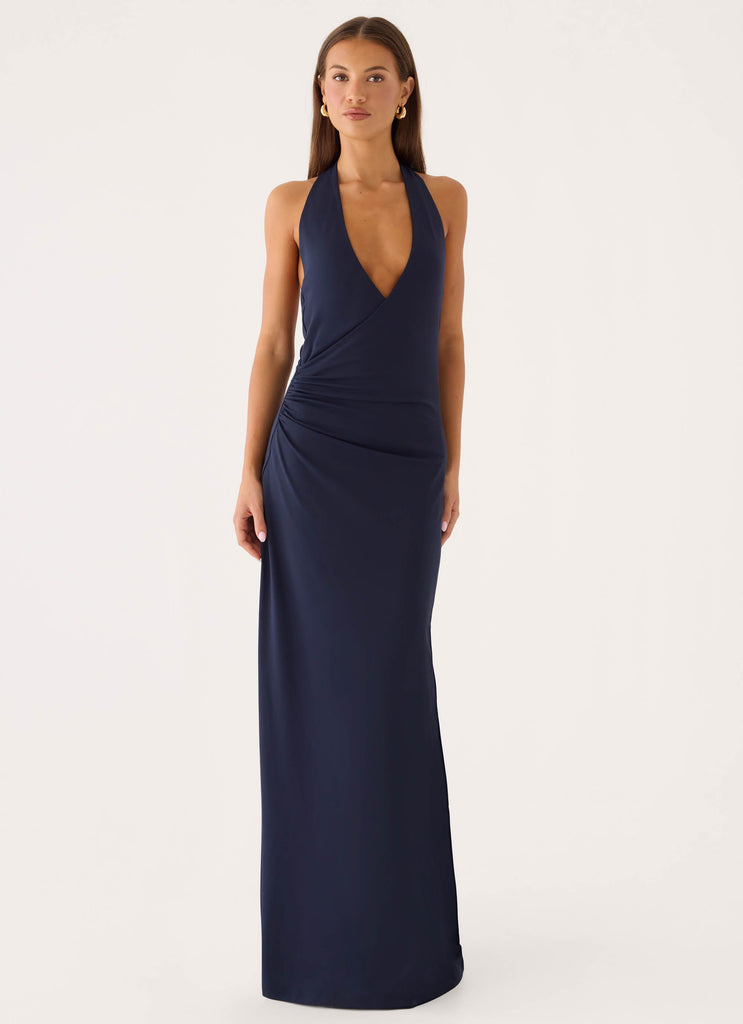 Blue Halter Neck Dresses