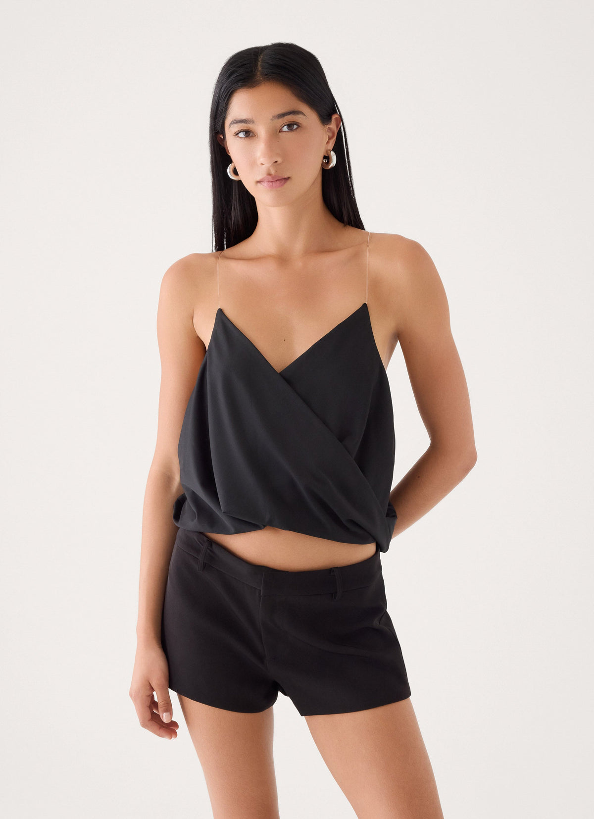 Harlow Invisible Strap Top - Black