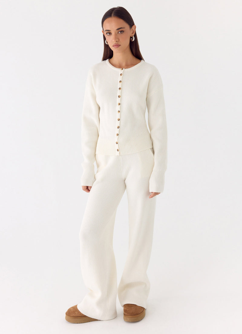 Harrison Low Rise Knit Pants - Ivory