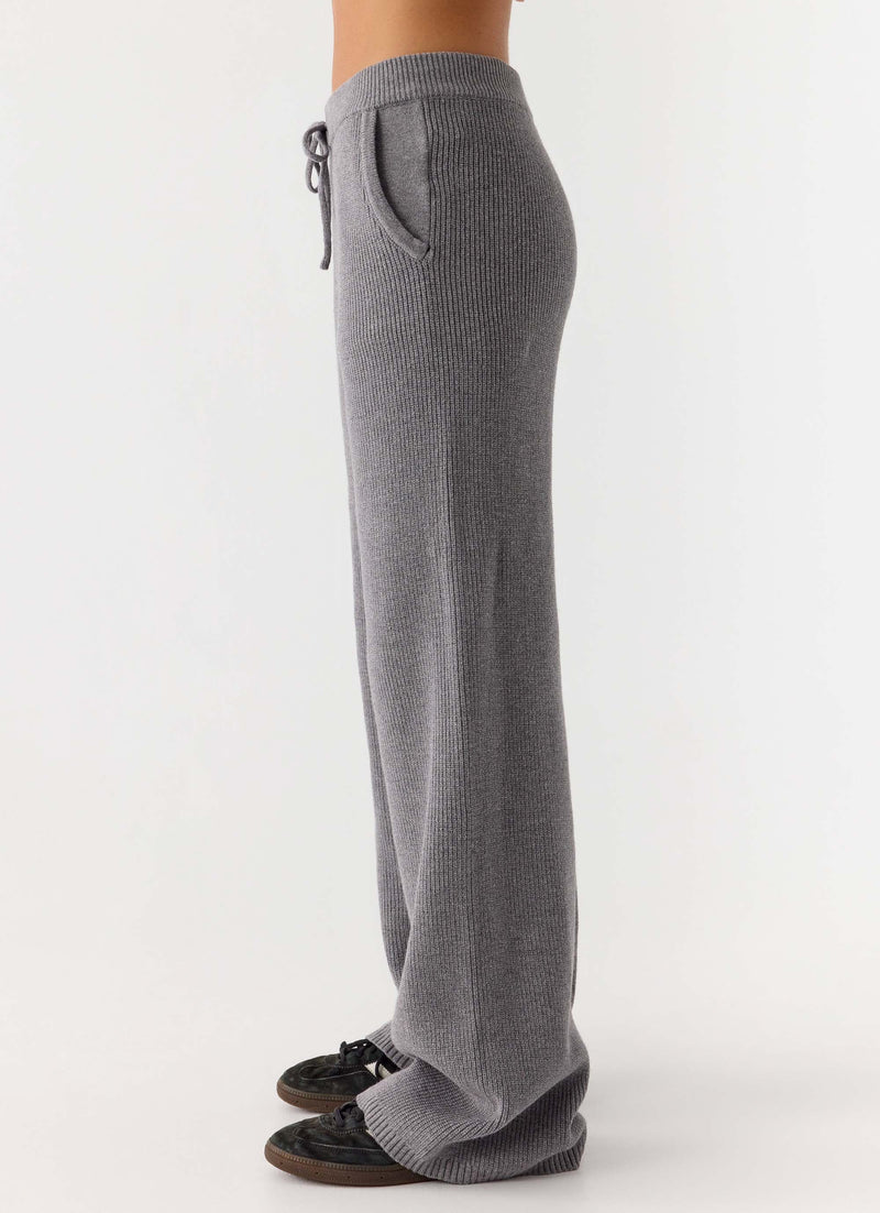 Harrison Low Rise Knit Pants - Marle Grey