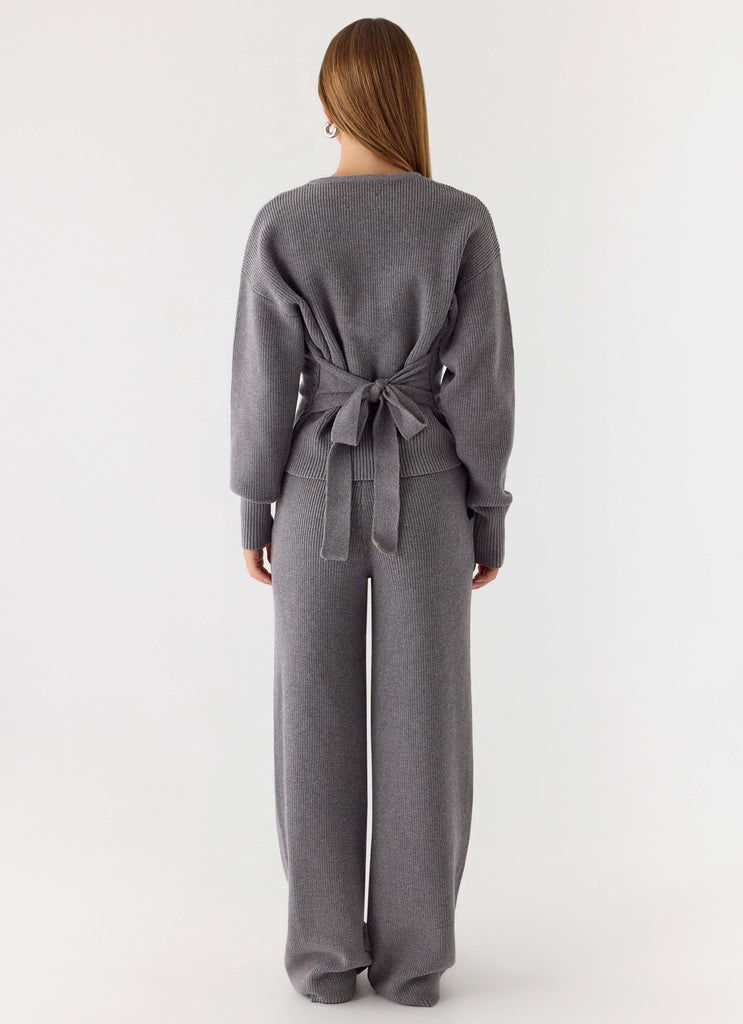 Harrison Low Rise Knit Pants - Marle Grey