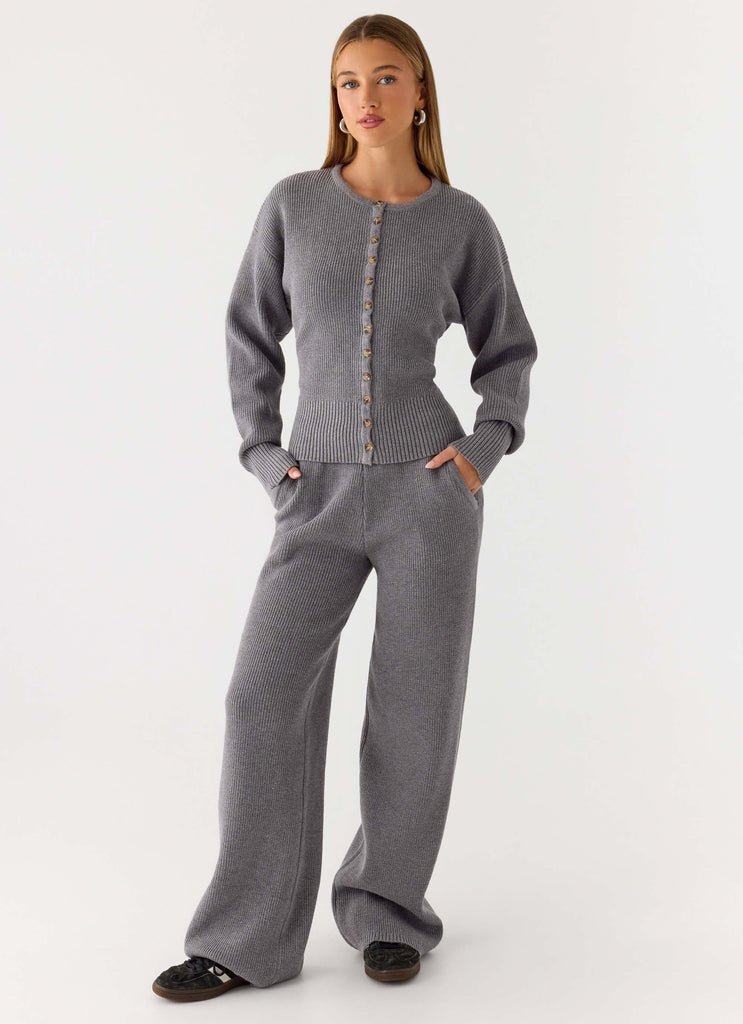 Harrison Low Rise Knit Pants - Marle Grey