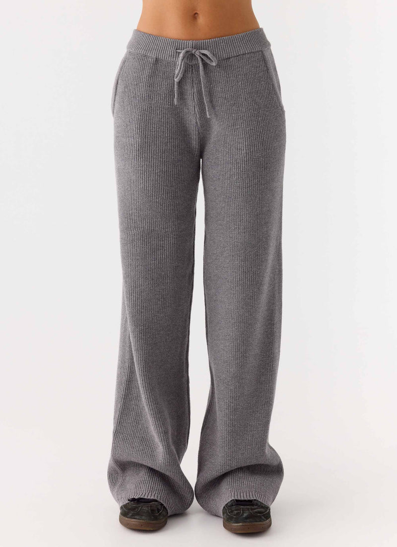 Harrison Low Rise Knit Pants - Marle Grey