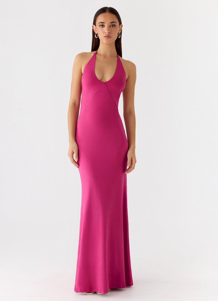 Have Your Attention Maxi Dress - Fuchsia