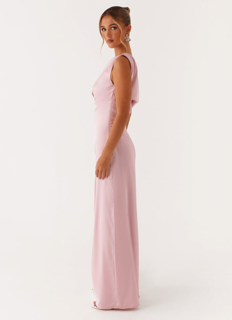 Heart Of Glass Satin Maxi Dress - Pink