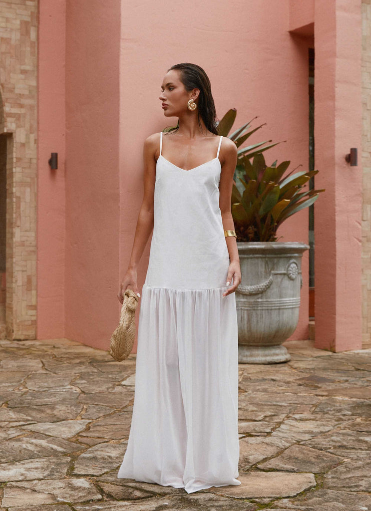 Heavenly Linen Maxi Dress - White Heavenly Linen Maxi Dress - White