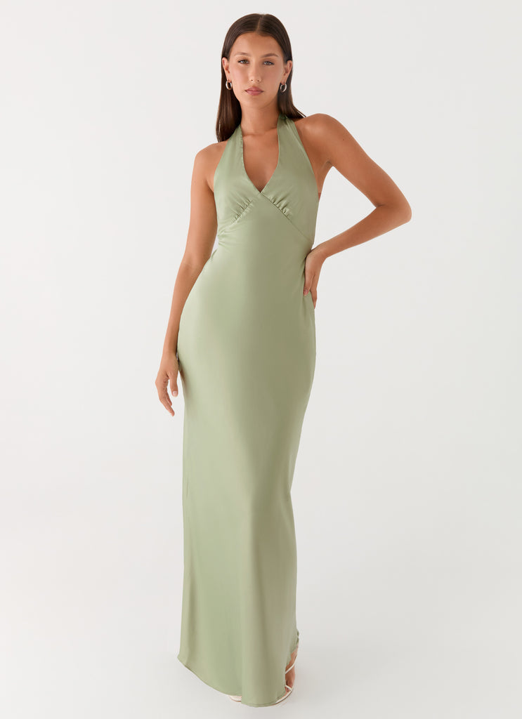 Heavy Hearted Satin Maxi Dress