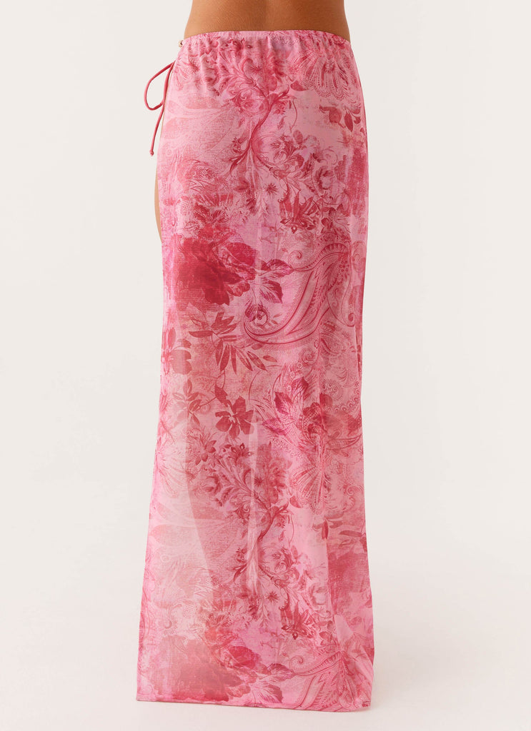 Here For It Beaded Maxi Skirt - Pink Print