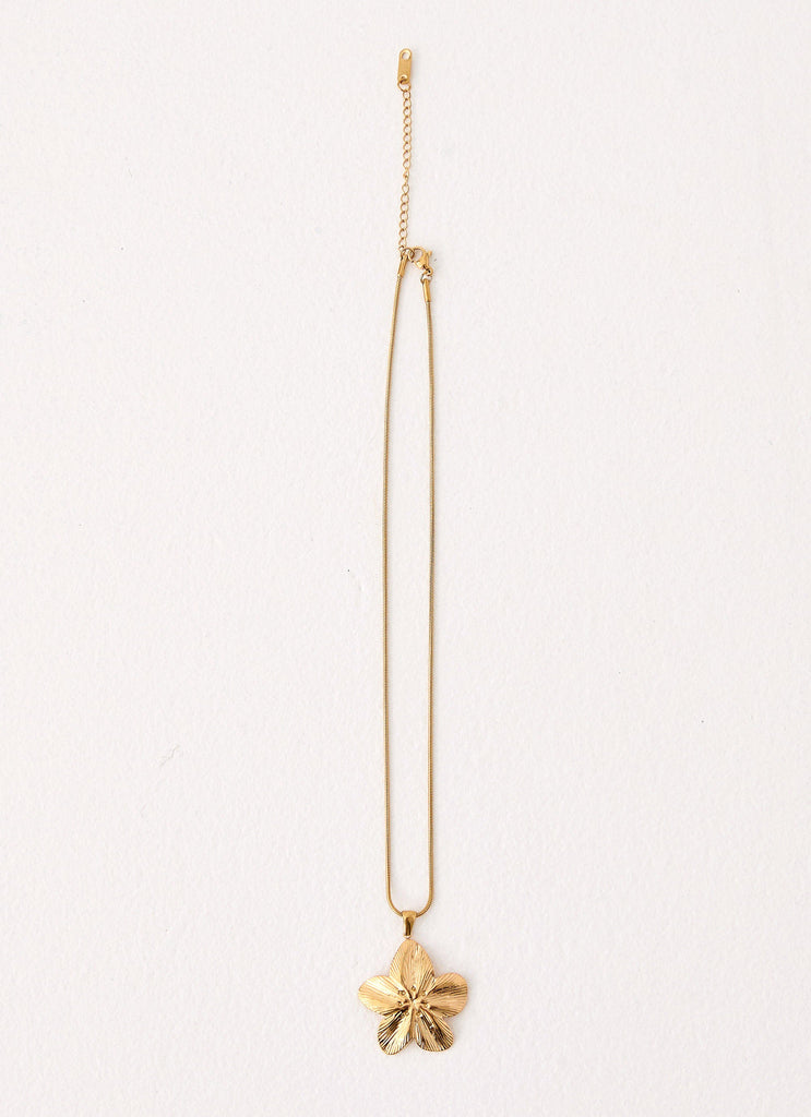 Hibiscus Gold Necklace - Gold