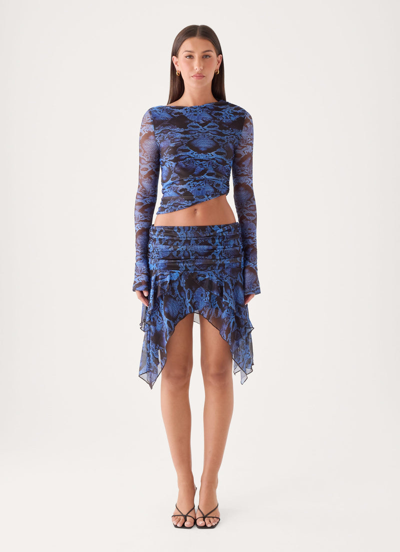 Hidden Agenda Long Sleeve Top - Snake Print