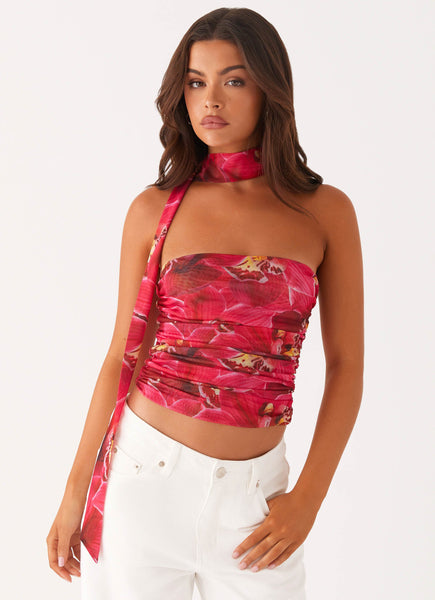 も*も様 Flower ribbon tops Red Hot Like Me Scarf Top - Orchid Pink – Peppermayo Canada