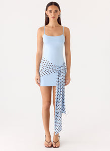Hypnosis Mini Dress - Blue Mocha Dot