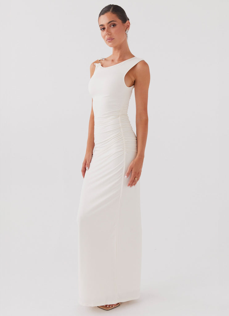 Womens In Bloom Maxi Dress in the colour Ivory in front of a light grey background