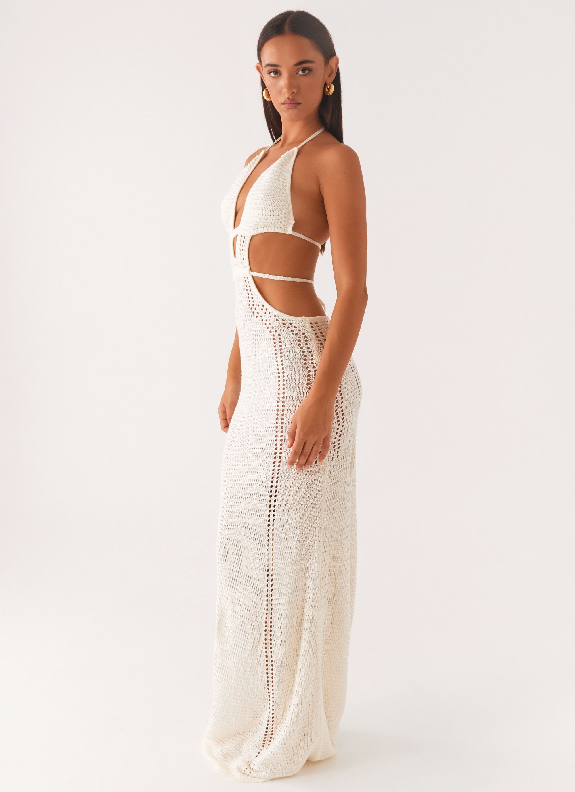 white christmas dresses Marthey Soft Knit Dress- Resortwear Beige / M main image 0