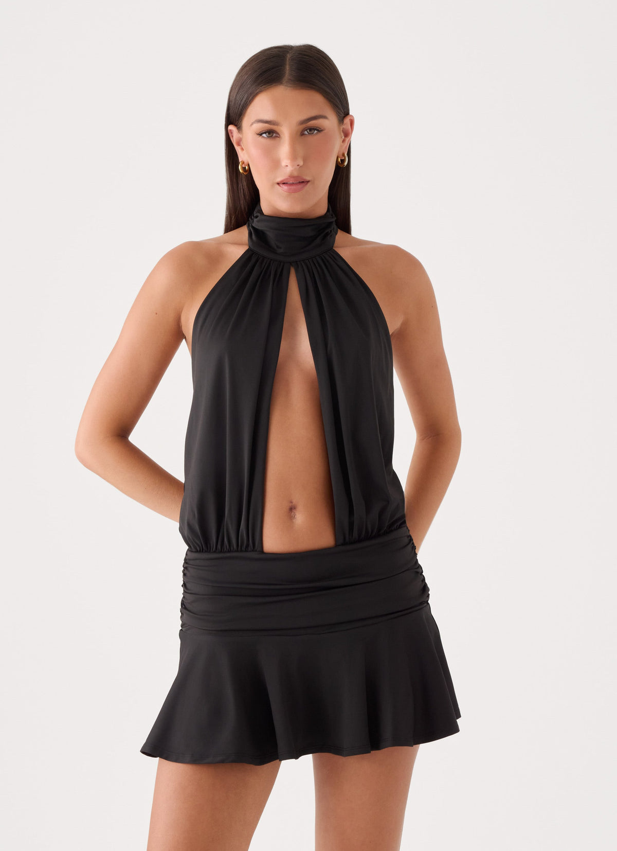 Ivy Heart Mini Dress - Black