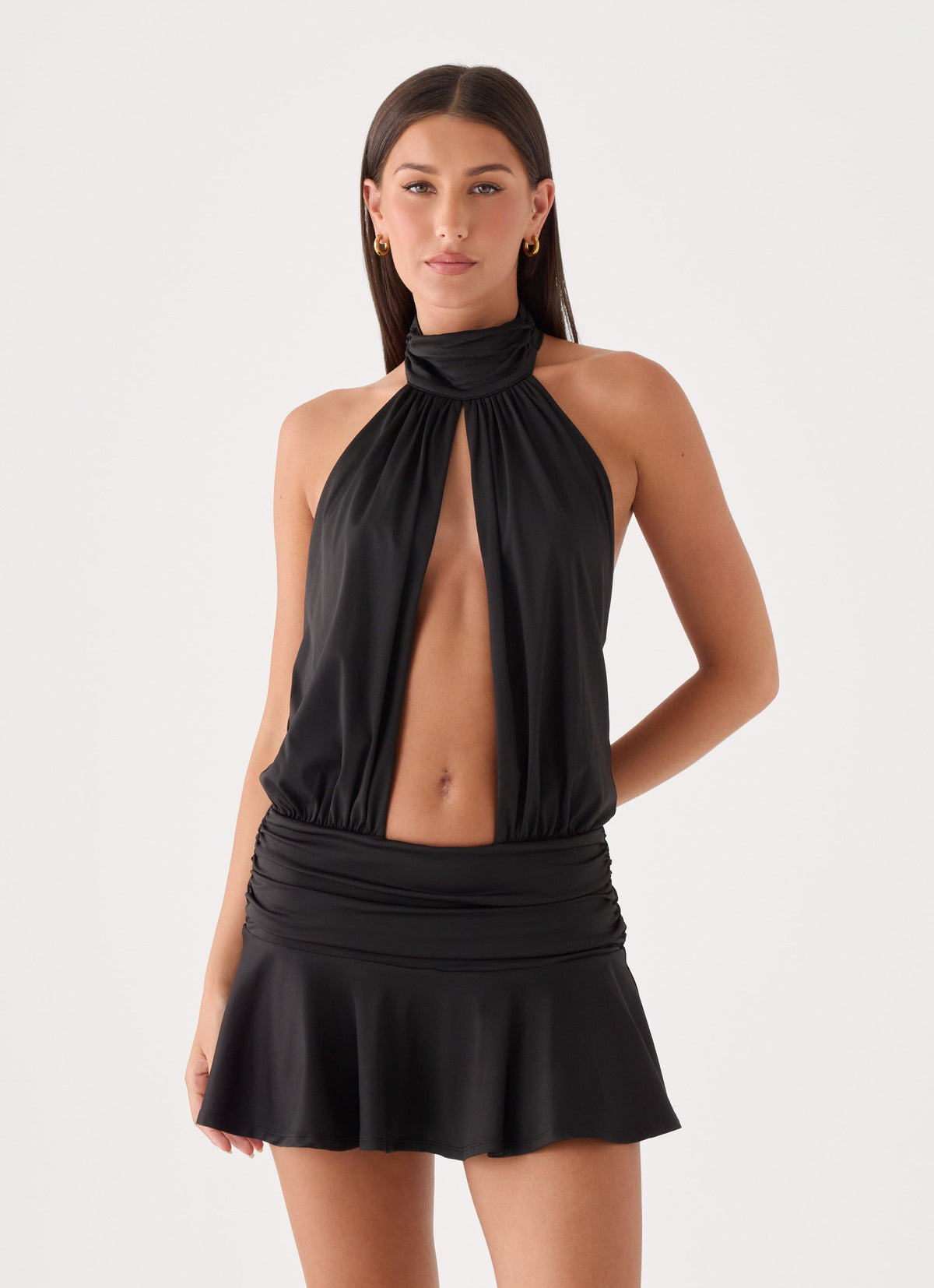Ivy Heart Mini Dress - Black
