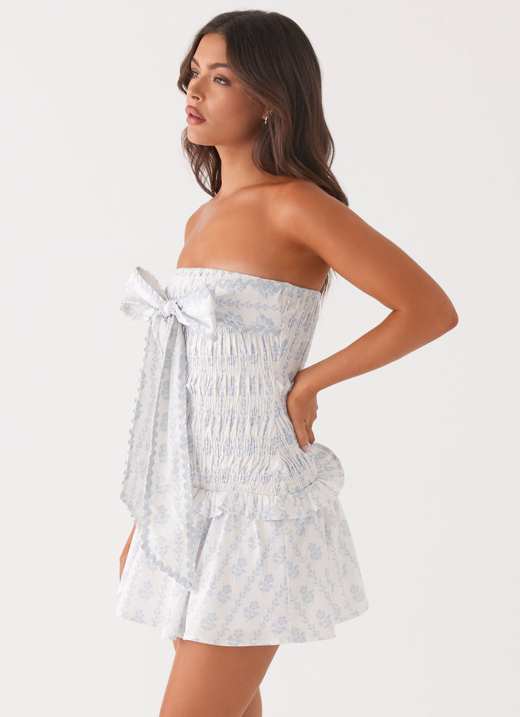 Izi Shirred Mini Dress - Sweet Daydream Print