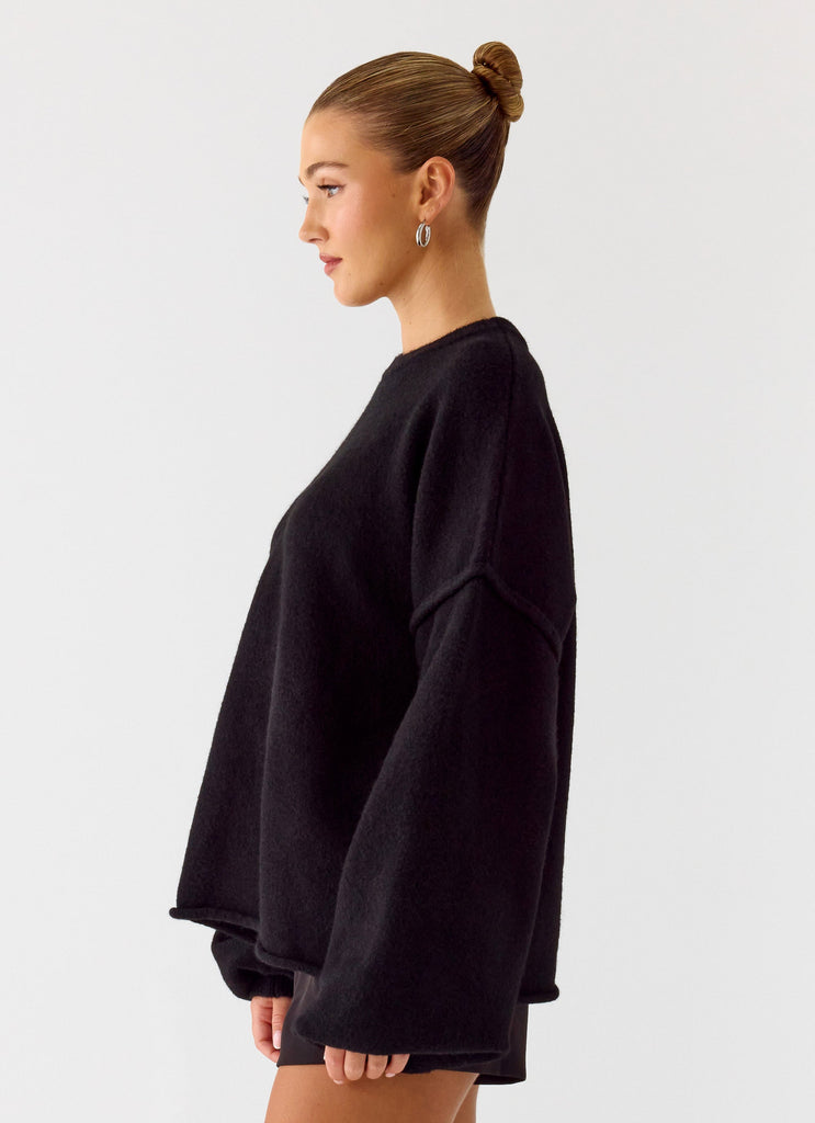 Jack Oversized Knit Sweater - Black