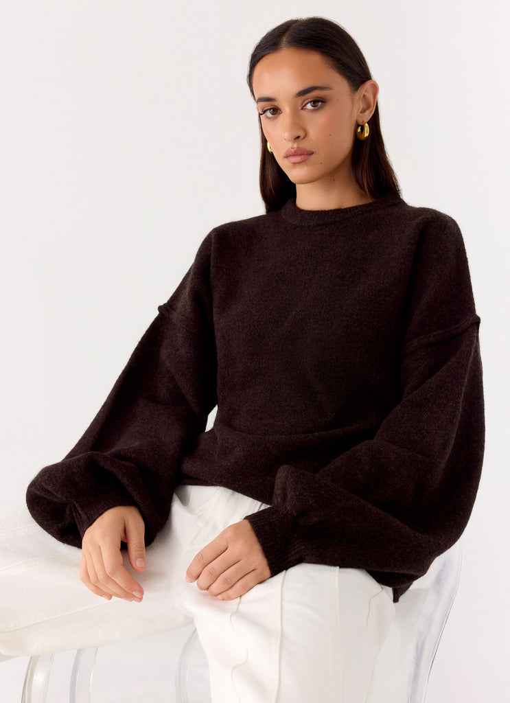 Jack Oversized Knit Sweater - Chocolate