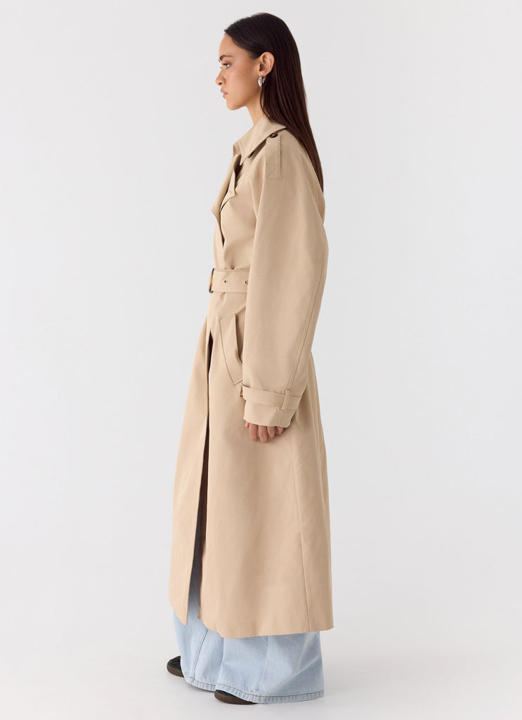 Jackie Cotton Trench Coat - Tan