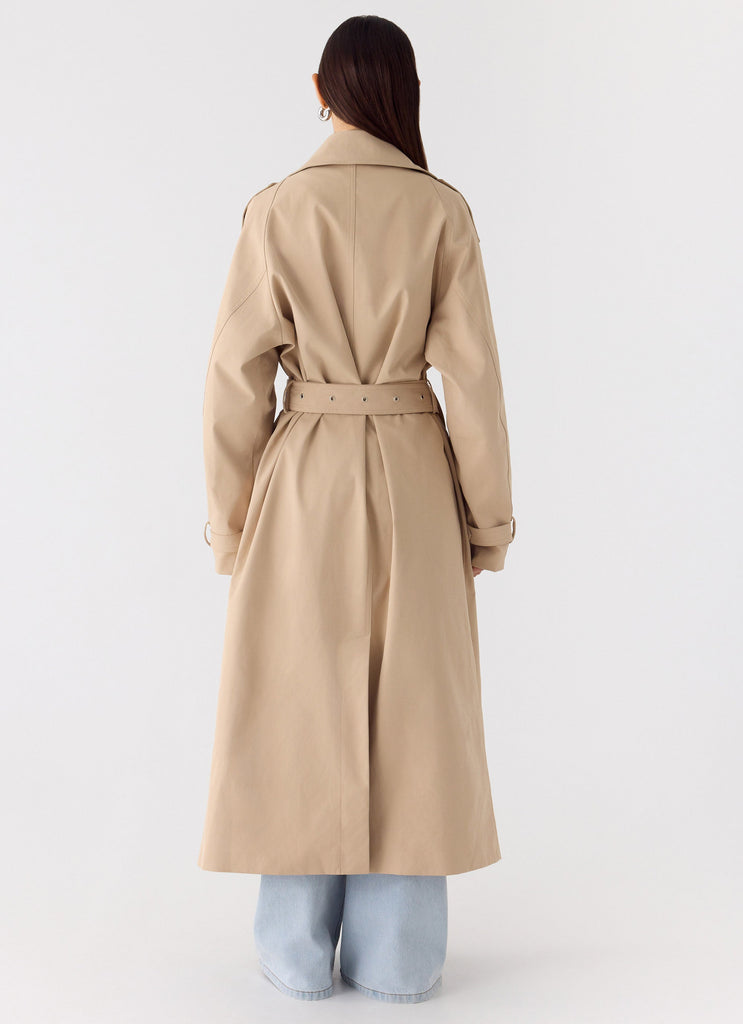 Jackie Cotton Trench Coat - Tan
