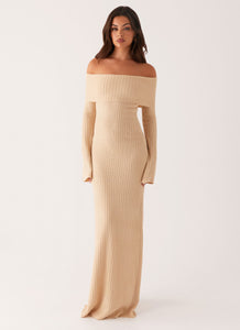 Robe longue en tricot Jacqueline - Beige